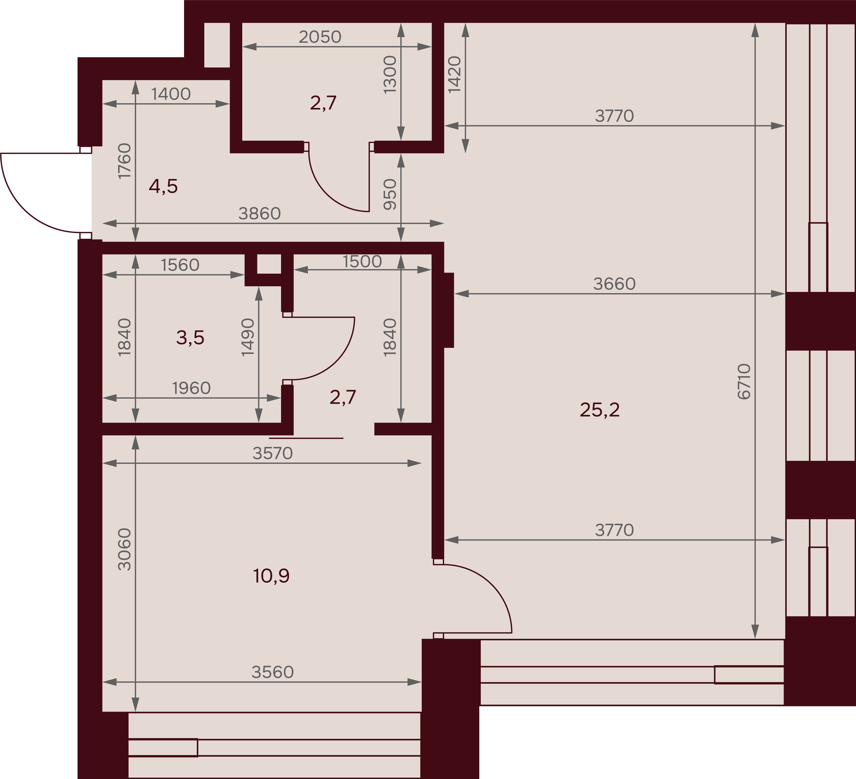 1-комнатная 49 м2 в ЖК Дом 7. Даниловский корпус null этаж 10