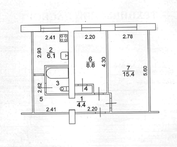 2-комнатная 41 м2 в ЖК undefined корпус null этаж 3