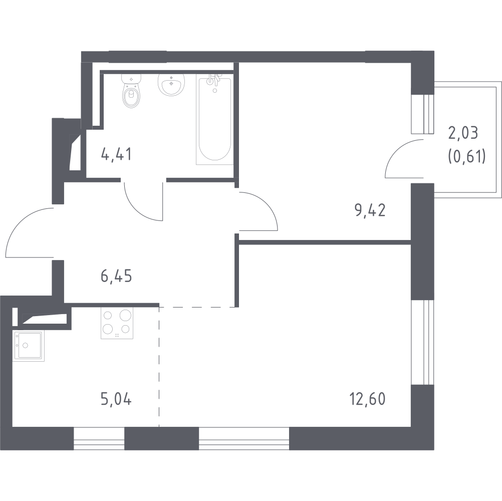 Студия 37 м2 в ЖК Квартал Лаголово корпус null этаж 7