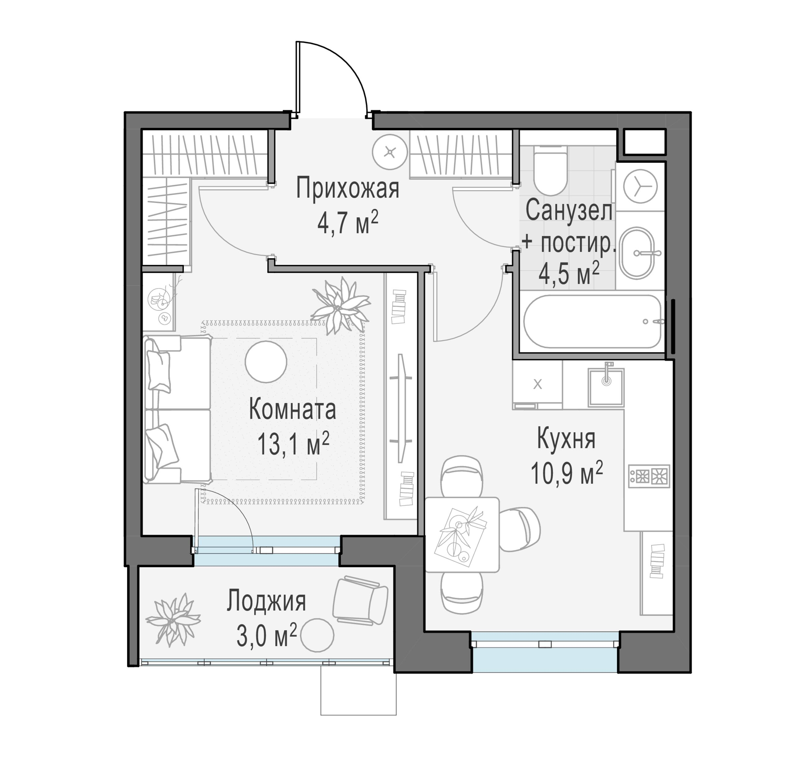 1-комнатная 33 м2 в ЖК Жилые кварталы «Новое Пушкино» корпус null этаж 15