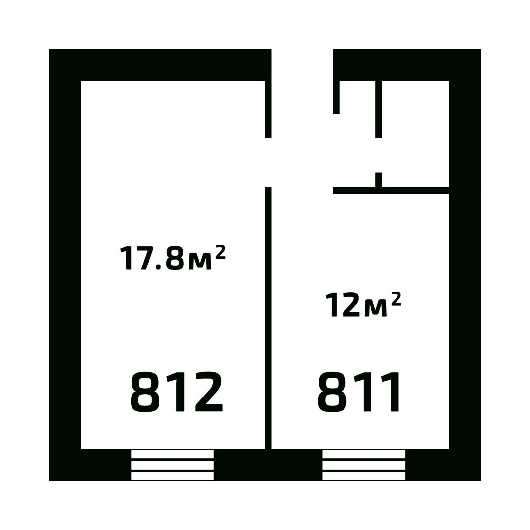 2-комнатная 36.8 м2 в ЖК undefined корпус null этаж 8