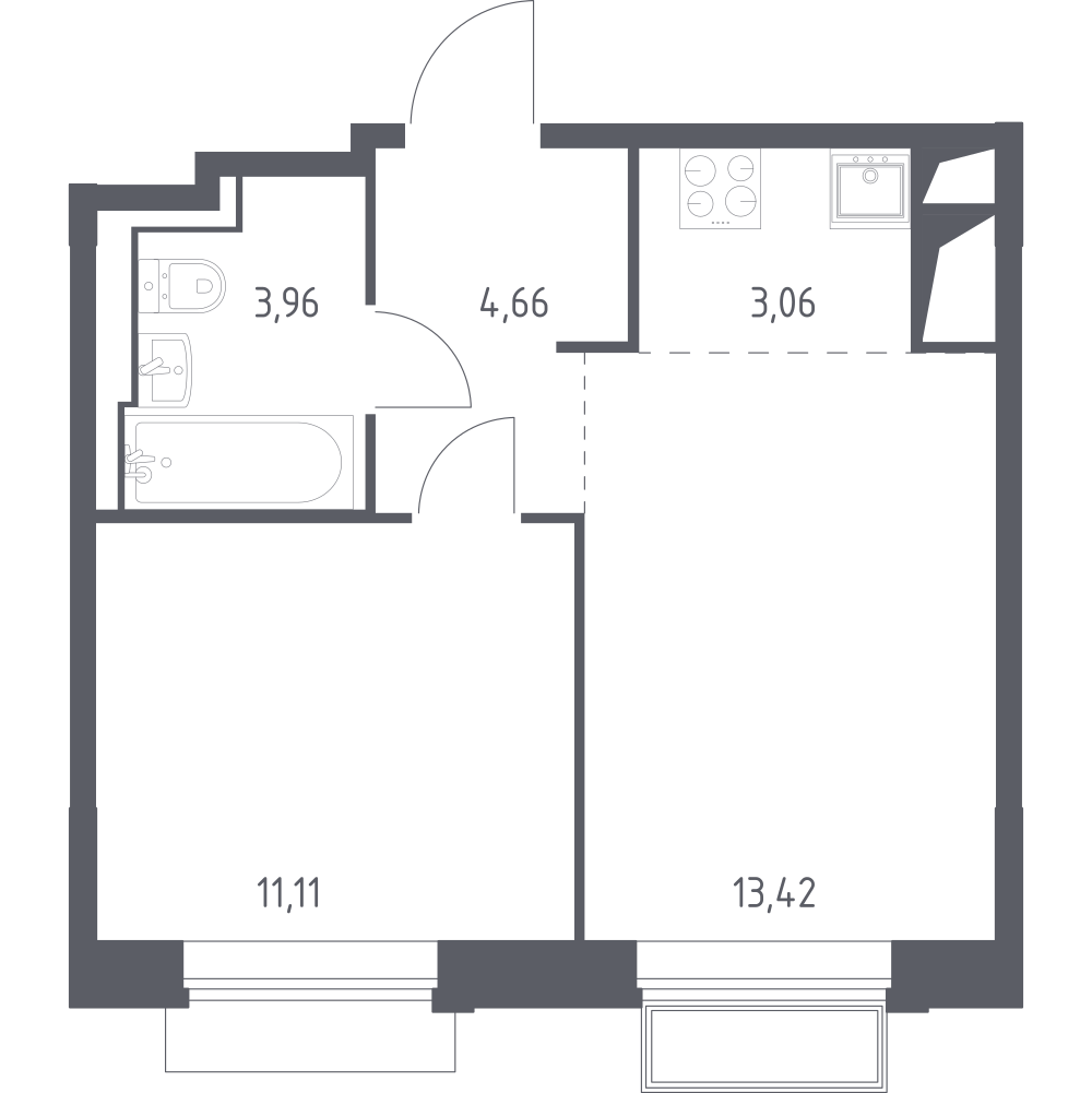 Студия 36 м2 в ЖК Долина Яузы корпус null этаж 19