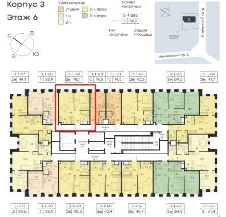 1-комнатная 40.1 м2 в ЖК undefined корпус null этаж 6