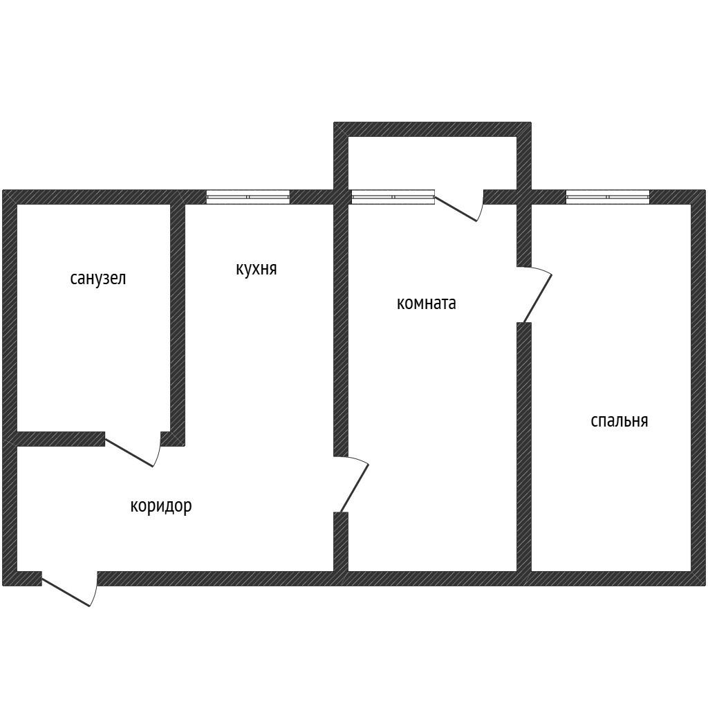 2-комнатная 44.8 м2 в ЖК undefined корпус null этаж 5