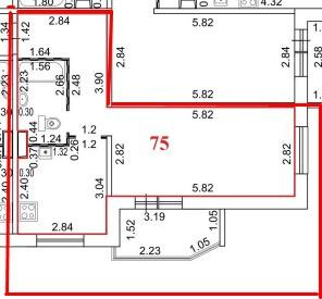 1-комнатная 35.4 м2 в ЖК undefined корпус null этаж 4