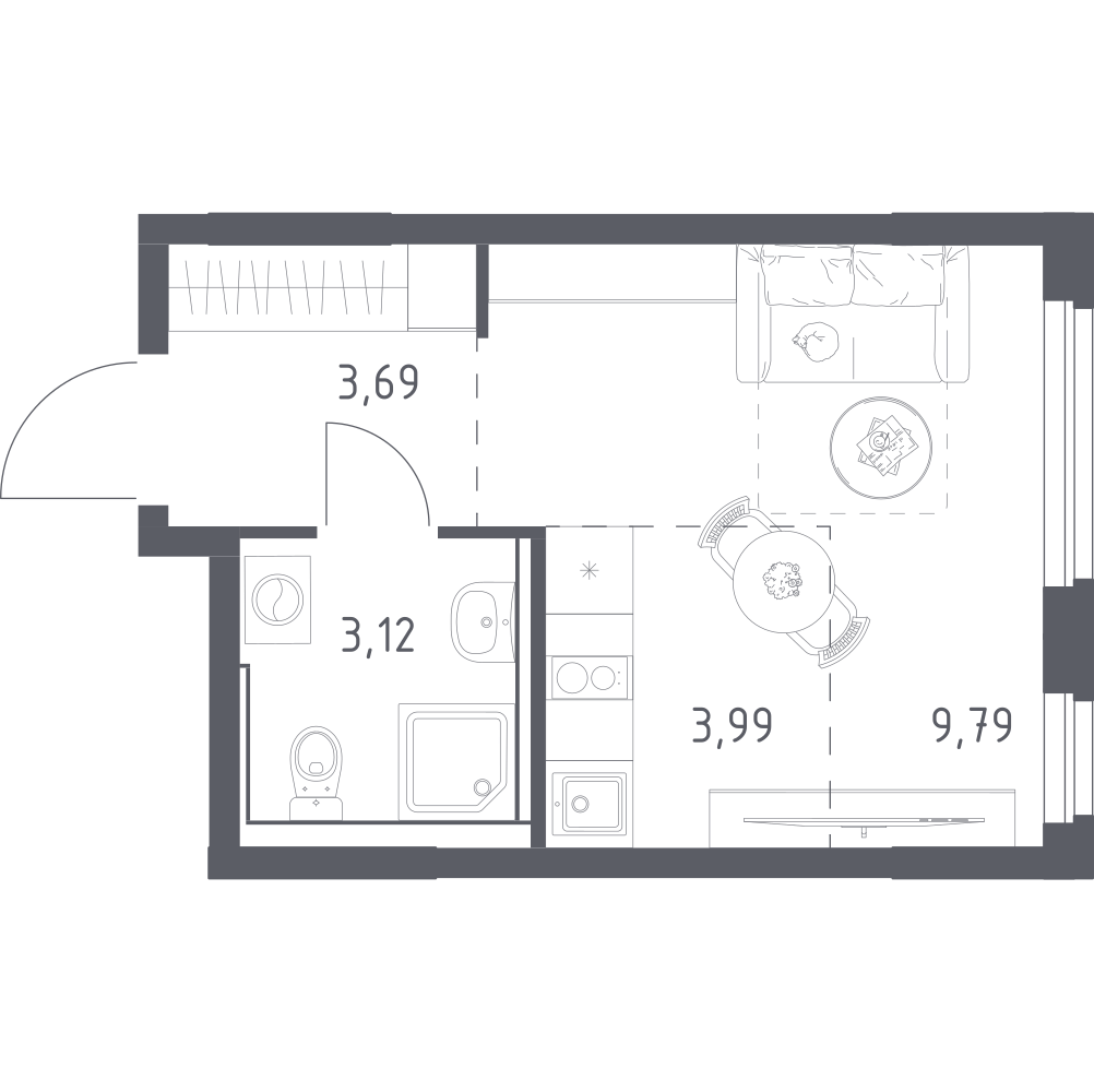 Студия 20 м2 в ЖК Донские Легенды корпус null этаж 6