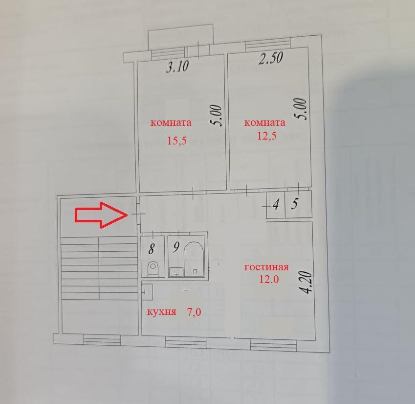 3-комнатная 58 м2 в ЖК undefined корпус null этаж 2