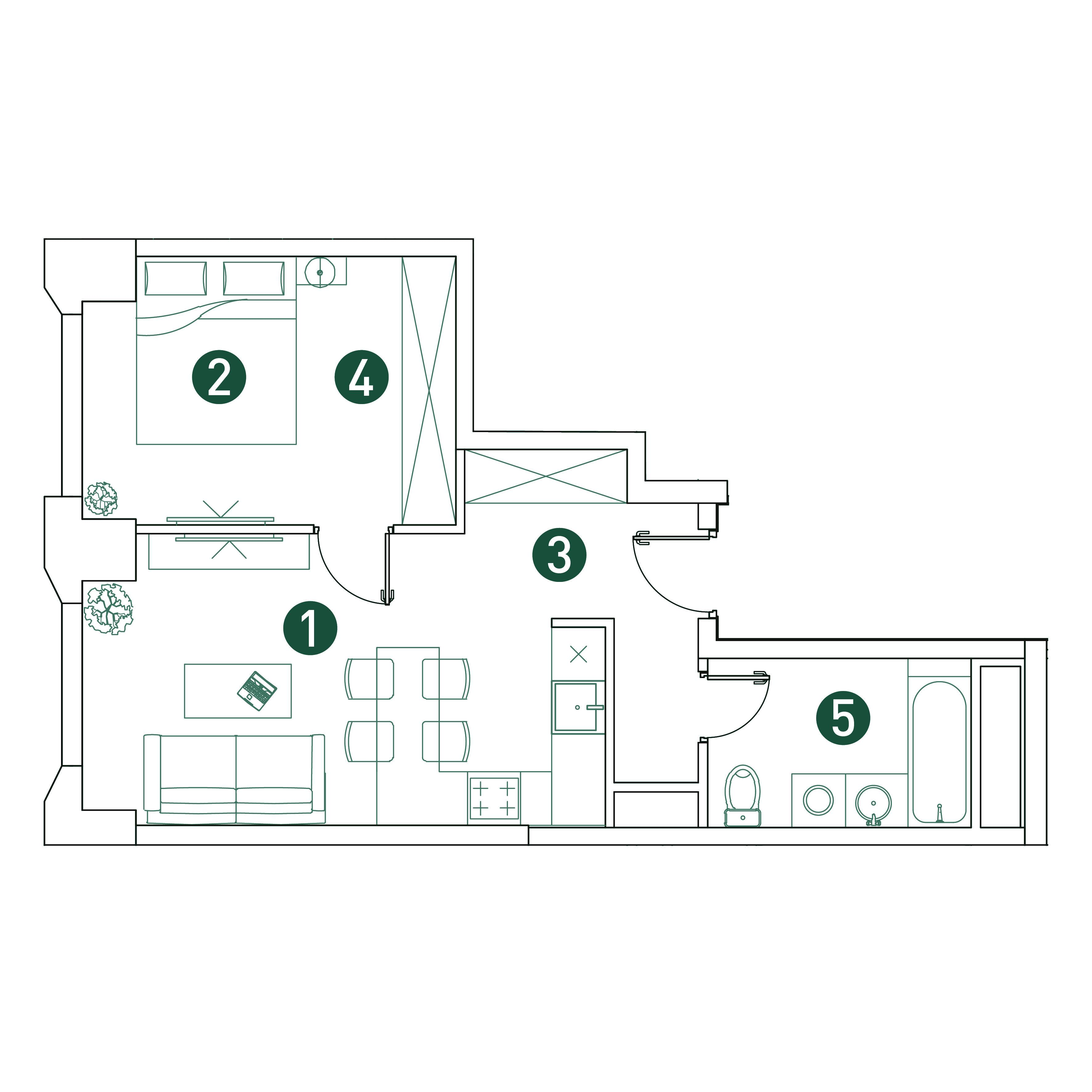 2-комнатная 41 м2 в ЖК VERY корпус null этаж 20