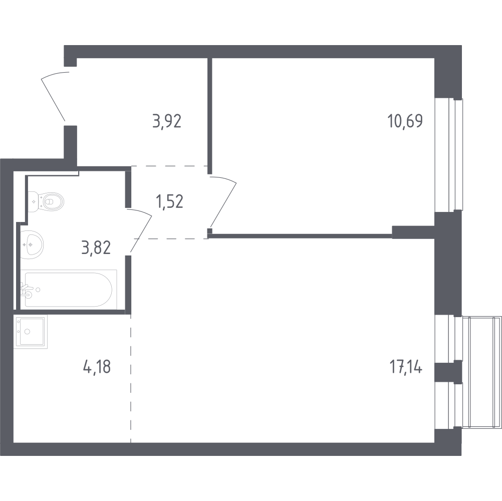 Студия 41 м2 в ЖК Рублёвский Квартал корпус null этаж 3