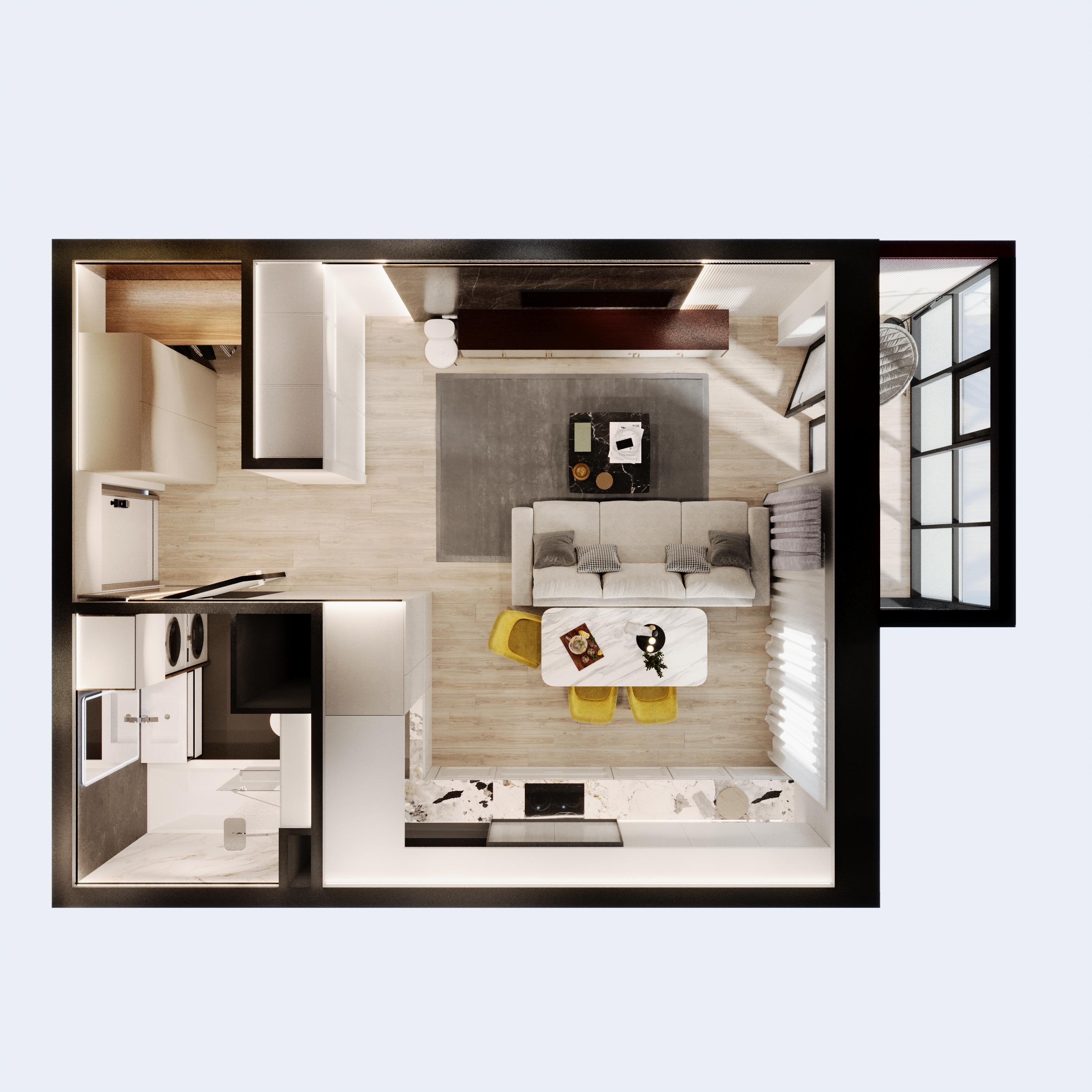 1-комнатная 37 м2 в ЖК Южный Парк корпус null этаж 18