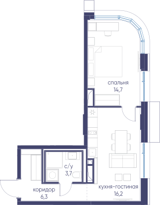 4-комнатная 106 м2 в ЖК Символ корпус null этаж 3