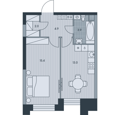 1-комнатная 38 м2 в ЖК Ever корпус null этаж 29