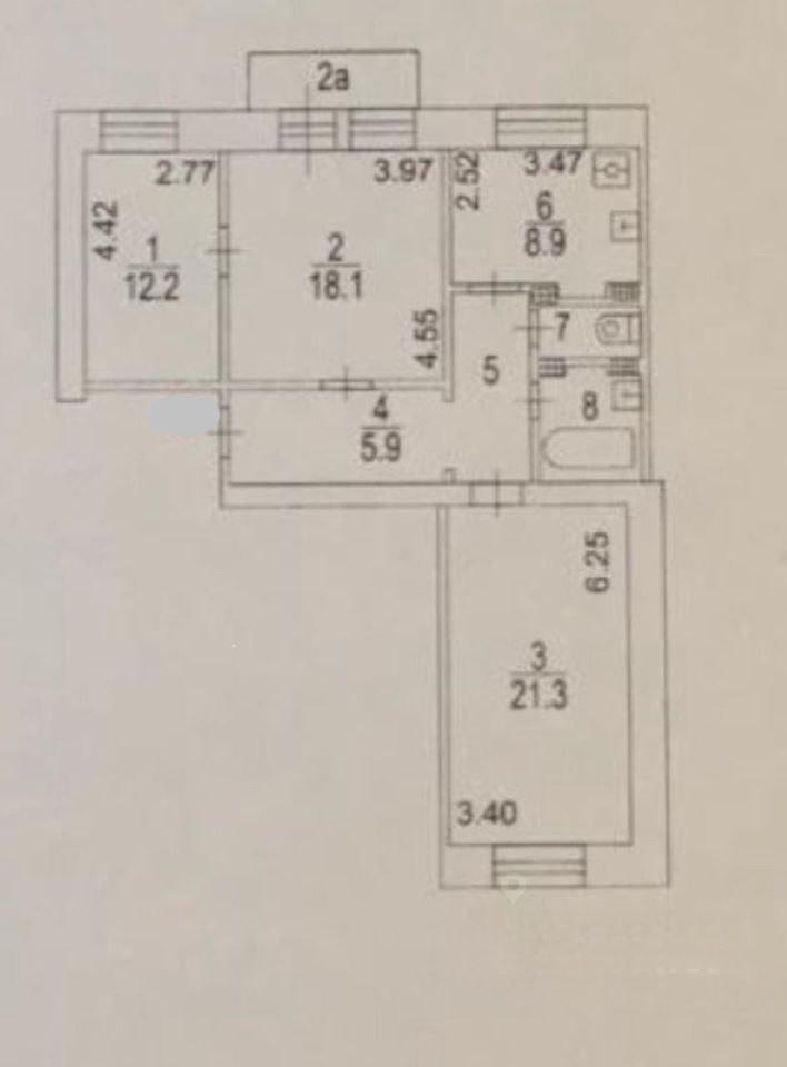 3-комнатная 77.5 м2 в ЖК undefined корпус null этаж 6