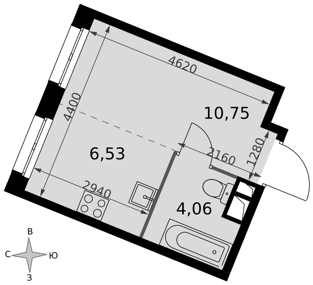 Студия 21 м2 в ЖК Движение. Говорово корпус null этаж 5
