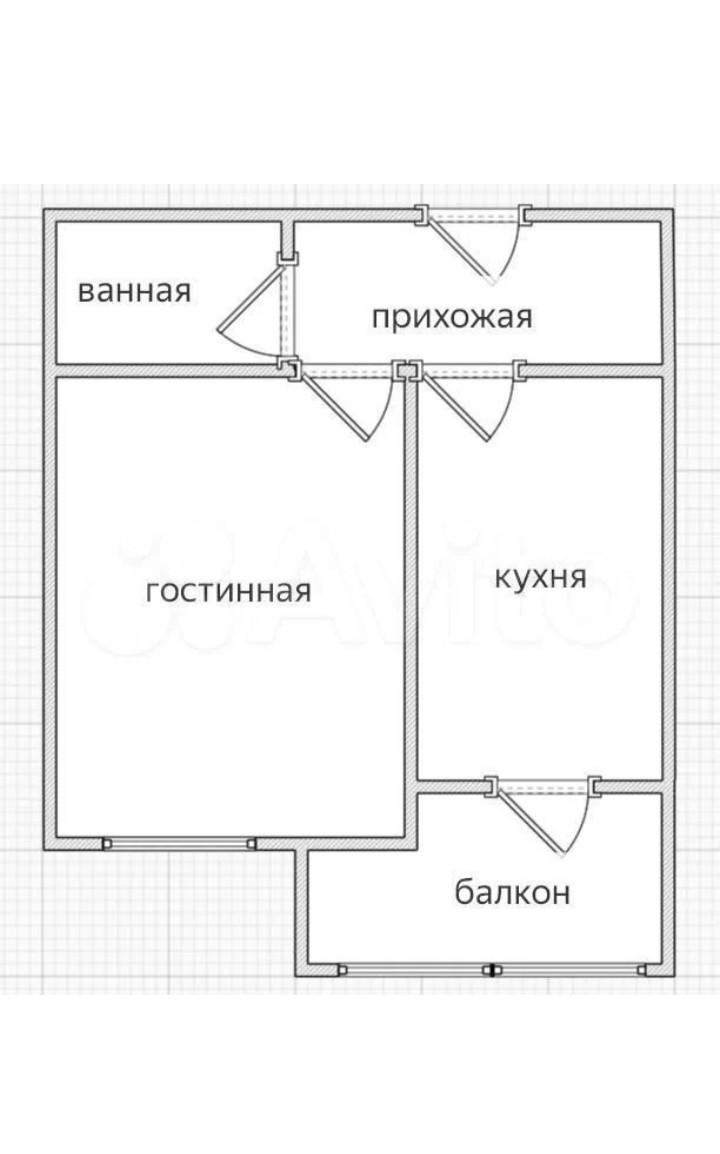 1-комнатная 29 м2 в ЖК undefined корпус null этаж 4