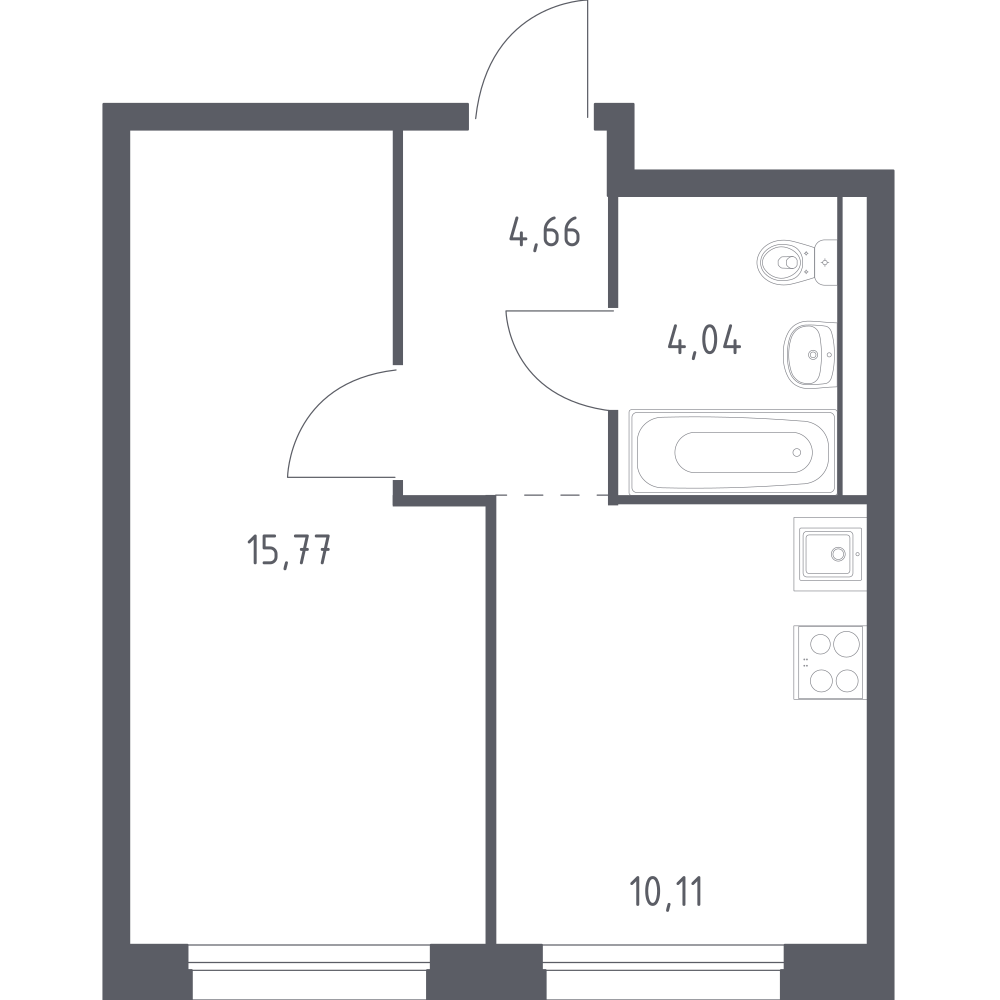 1-комнатная 34 м2 в ЖК Маяк Днепровской корпус null этаж 29