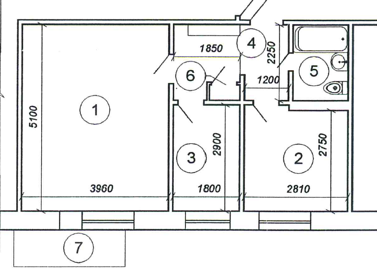 2-комнатная 42.9 м2 в ЖК undefined корпус null этаж 3