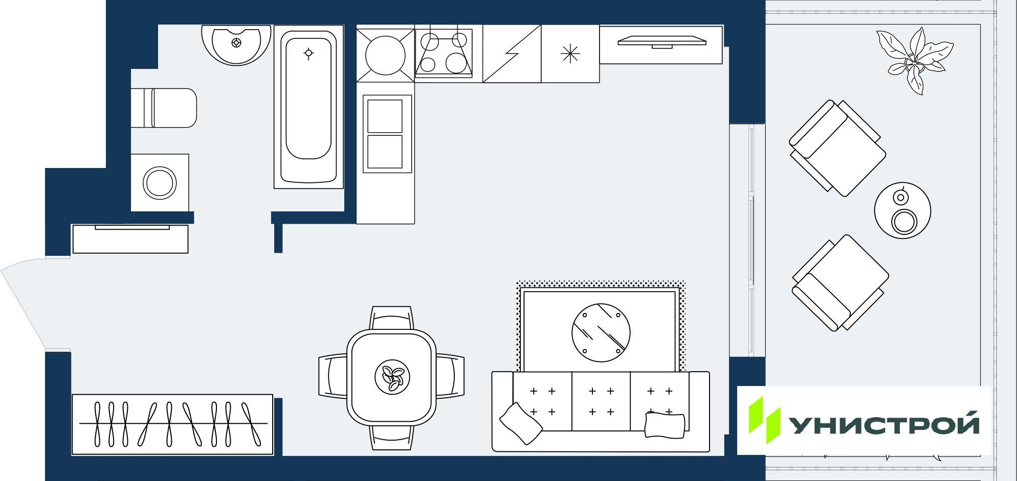 Студия 31 м2 в ЖК ГРАНД БЕРЕГ корпус null этаж 2