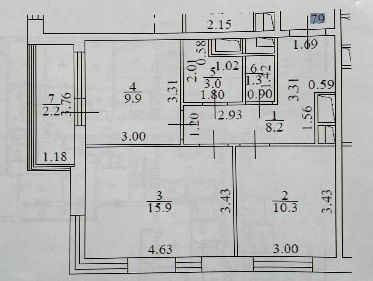 2-комнатная 51 м2 в ЖК undefined корпус null этаж 9