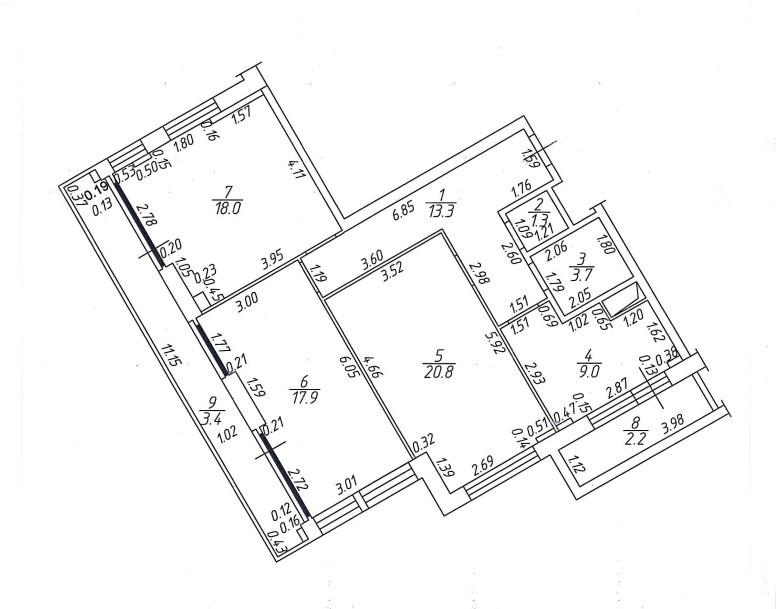 3-комнатная 84 м2 в ЖК undefined корпус null этаж 16