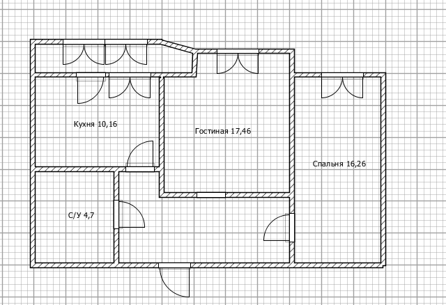 2-комнатная 55.1 м2 в ЖК undefined корпус null этаж 14