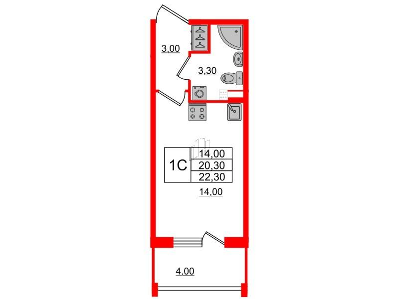 Студия 20 м2 в ЖК Univer City корпус null этаж 2