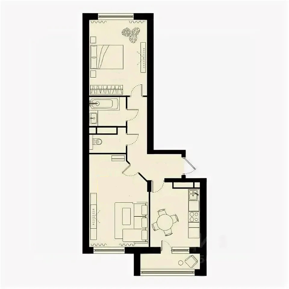 2-комнатная 72.6 м2 в ЖК undefined корпус null этаж 12