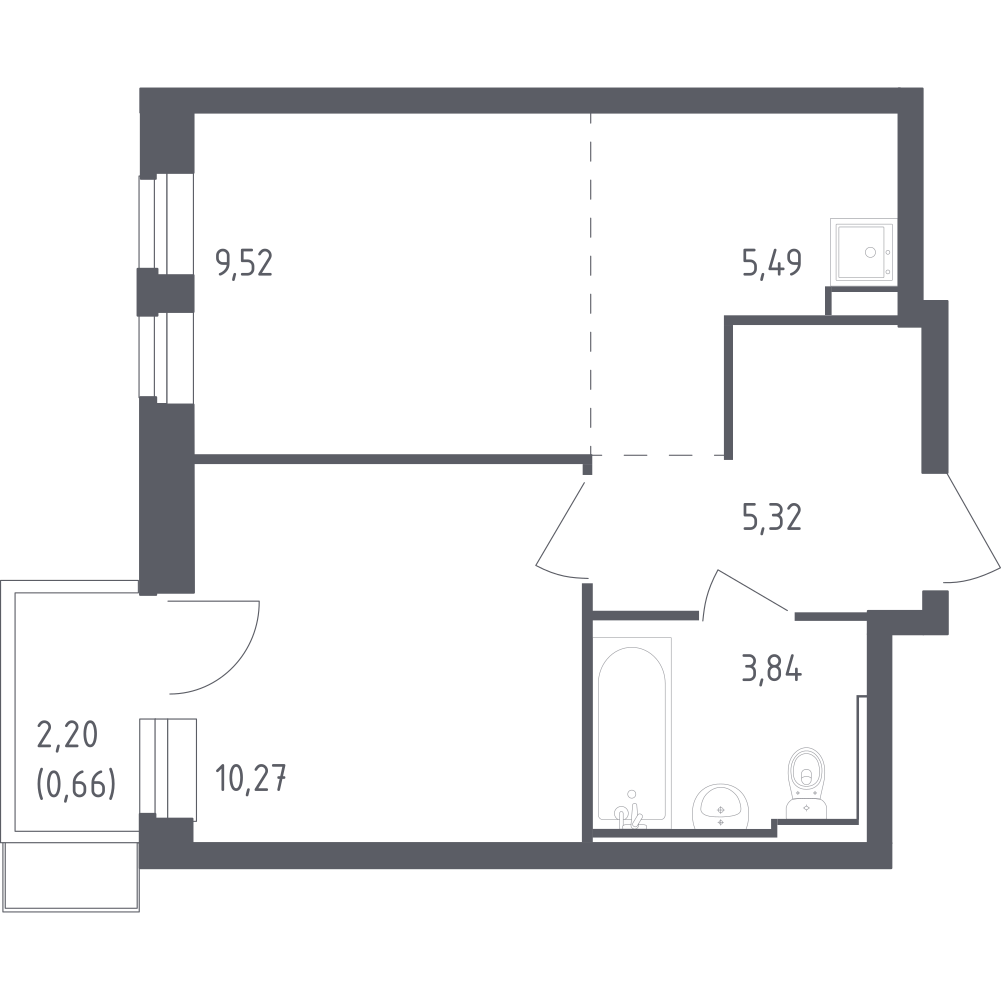 Студия 35 м2 в ЖК Рублёвский Квартал корпус null этаж 3