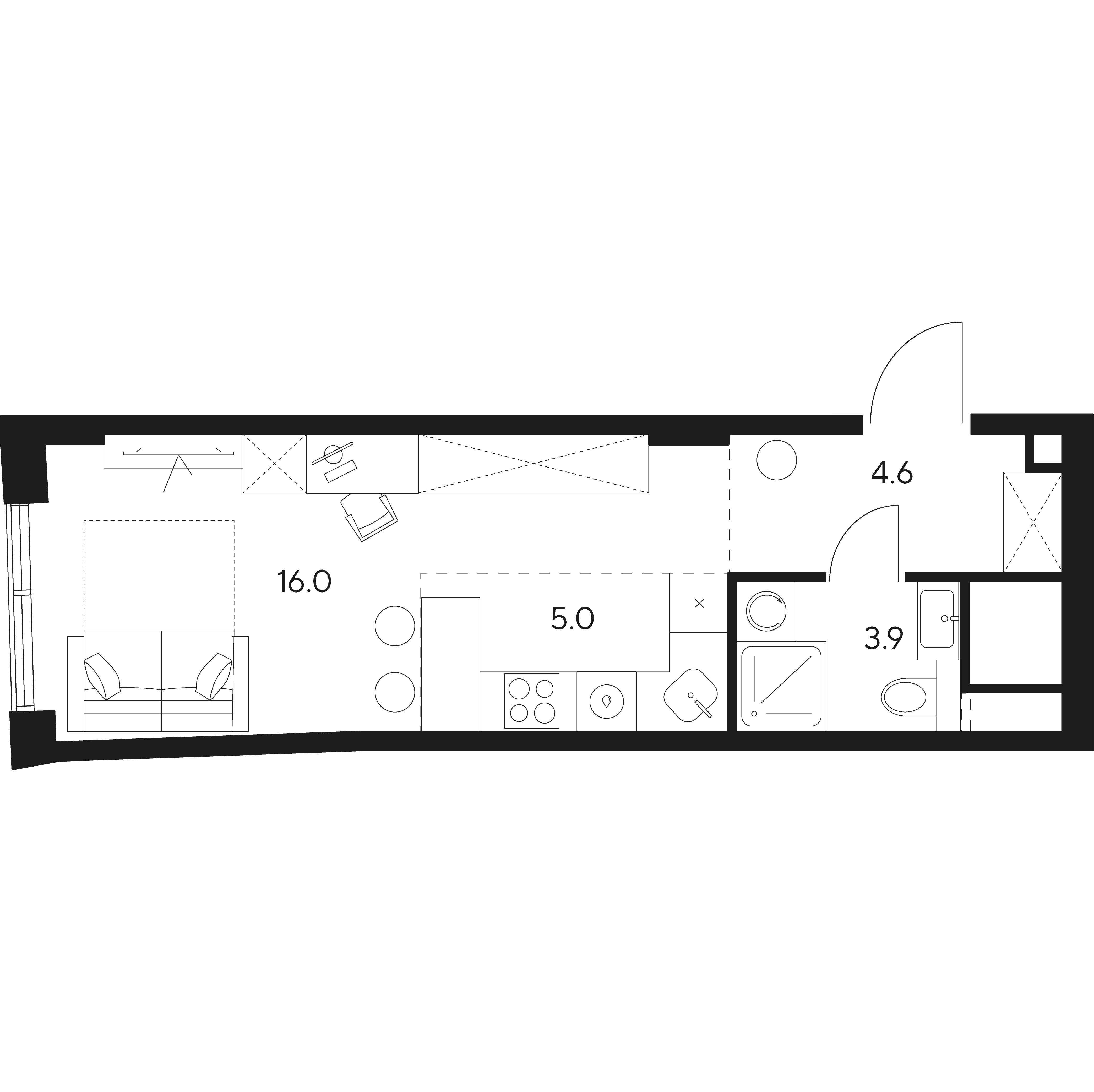 Студия 29 м2 в ЖК Нексус от Аквилон корпус null этаж 29
