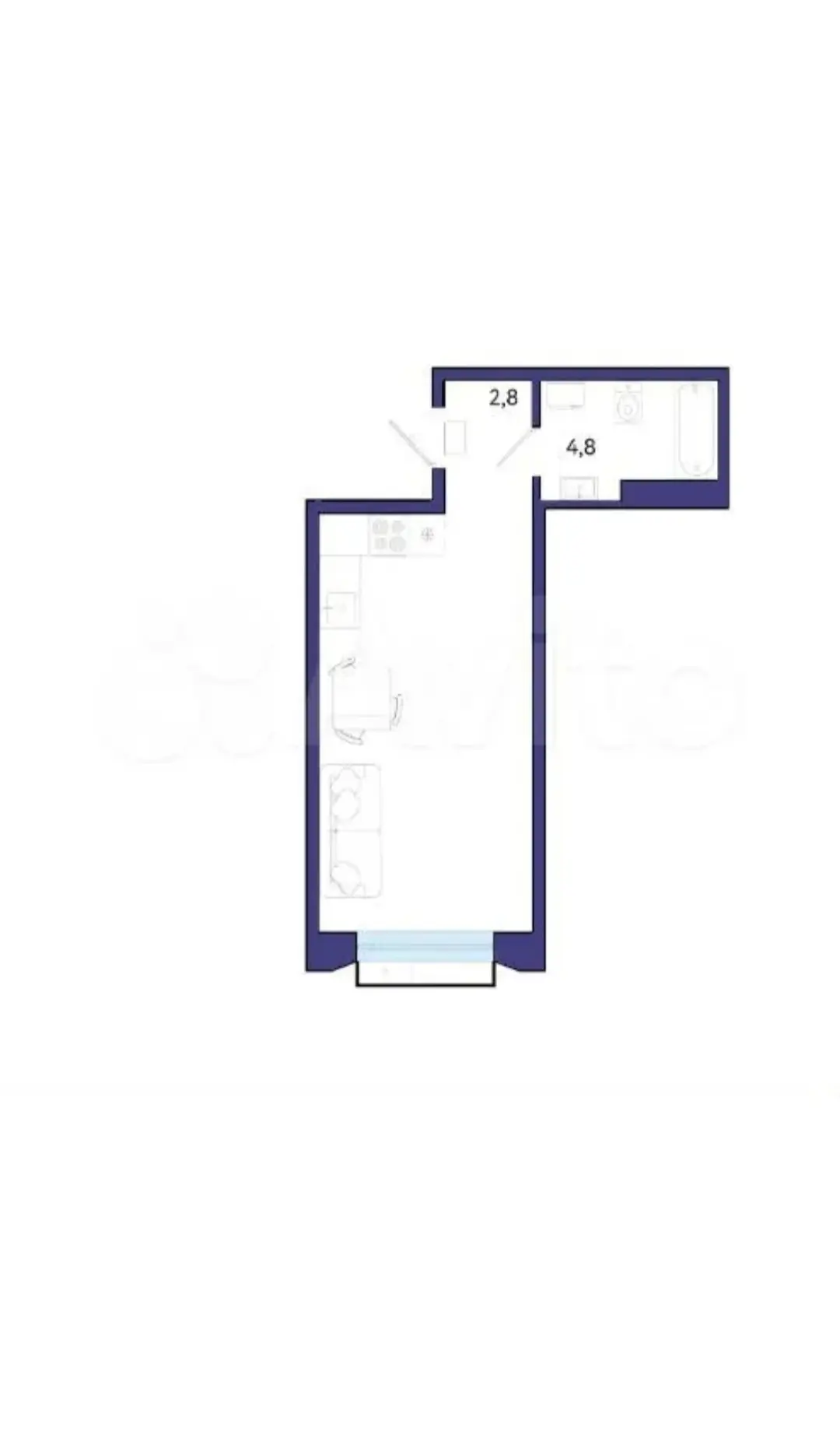 Студия 30.5 м2 в ЖК undefined корпус null этаж 6