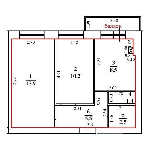2-комнатная 44 м2 в ЖК undefined корпус null этаж 1