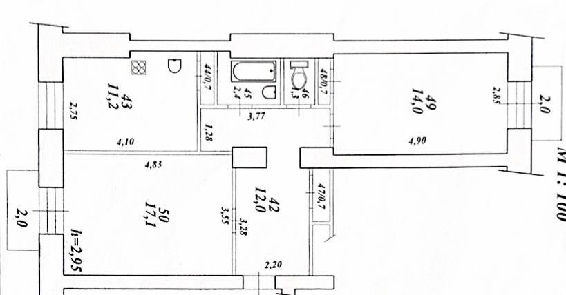 2-комнатная 60.1 м2 в ЖК undefined корпус null этаж 3