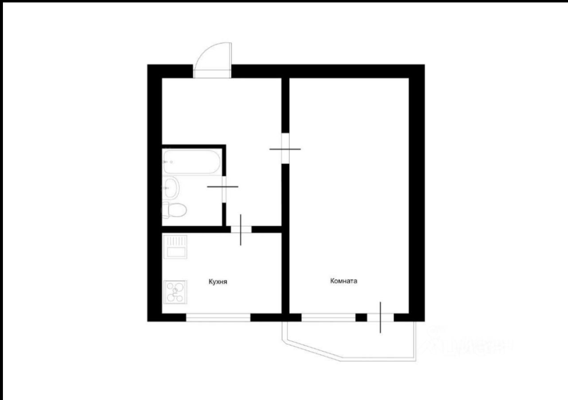 1-комнатная 38 м2 в ЖК undefined корпус null этаж 12