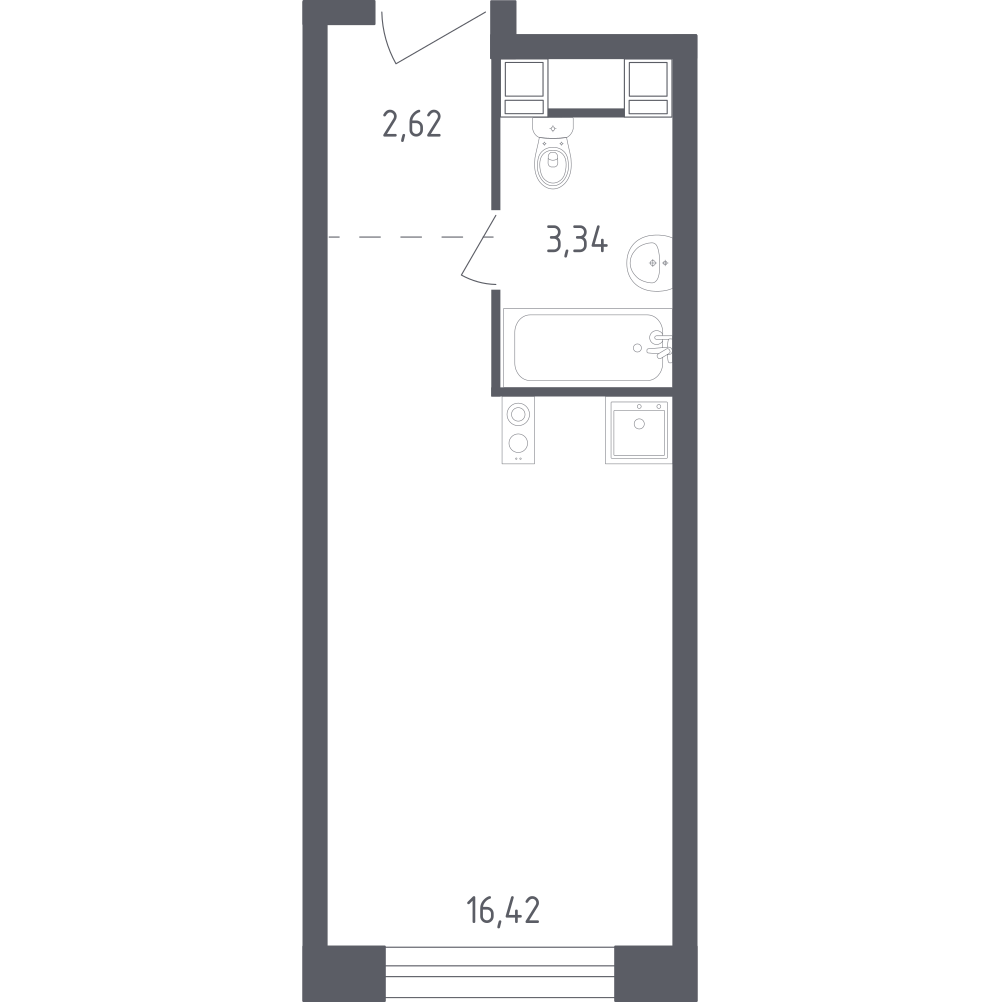 Студия 22 м2 в ЖК Пятницкое 58 корпус null этаж 13