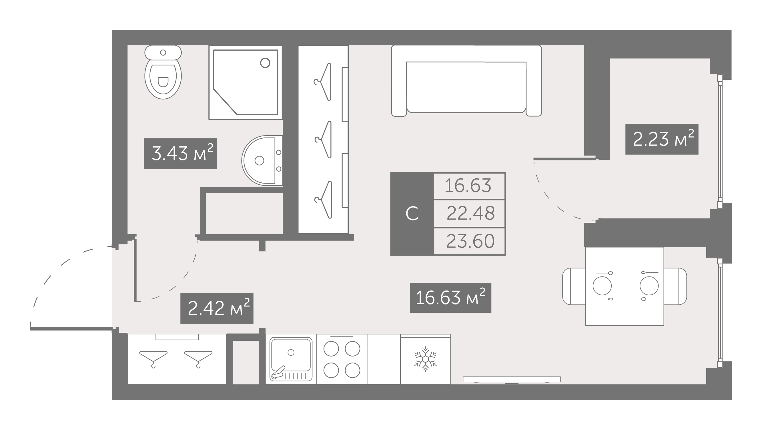 Студия 23 м2 в ЖК UP-квартал Новый Московский корпус null этаж 4