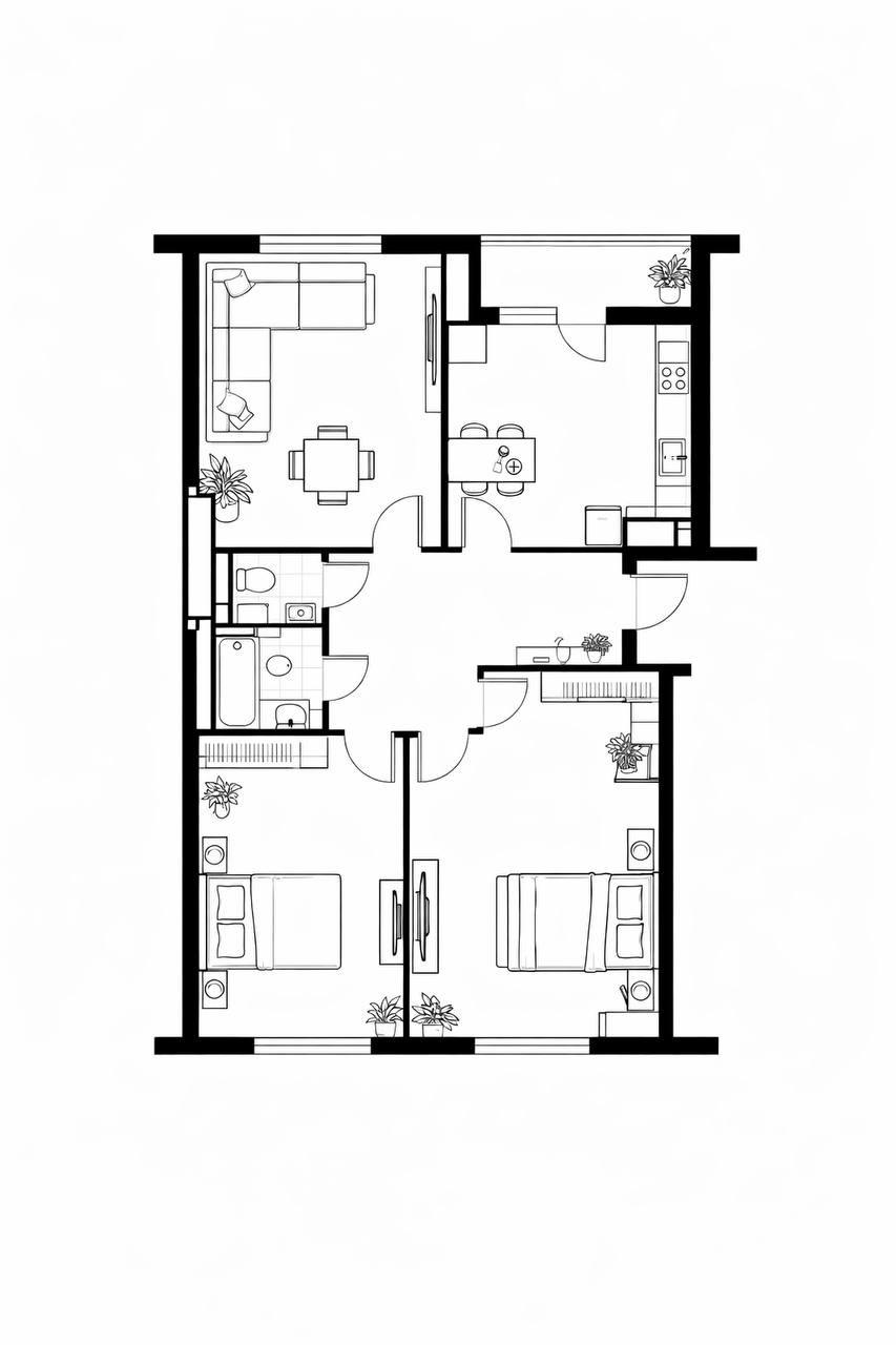 3-комнатная 83.7 м2 в ЖК undefined корпус null этаж 16