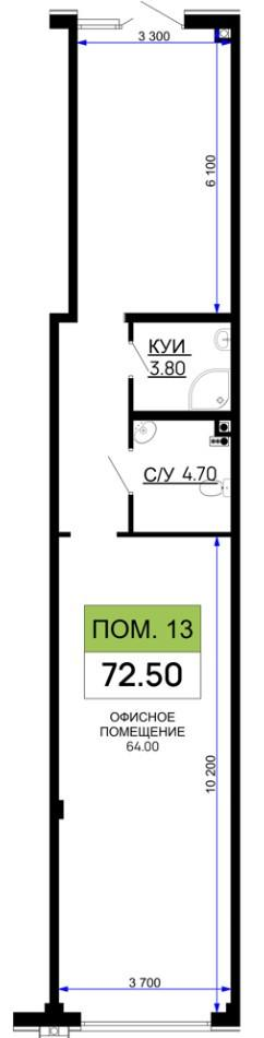 Студия 72.5 м2 в ЖК undefined корпус null этаж null
