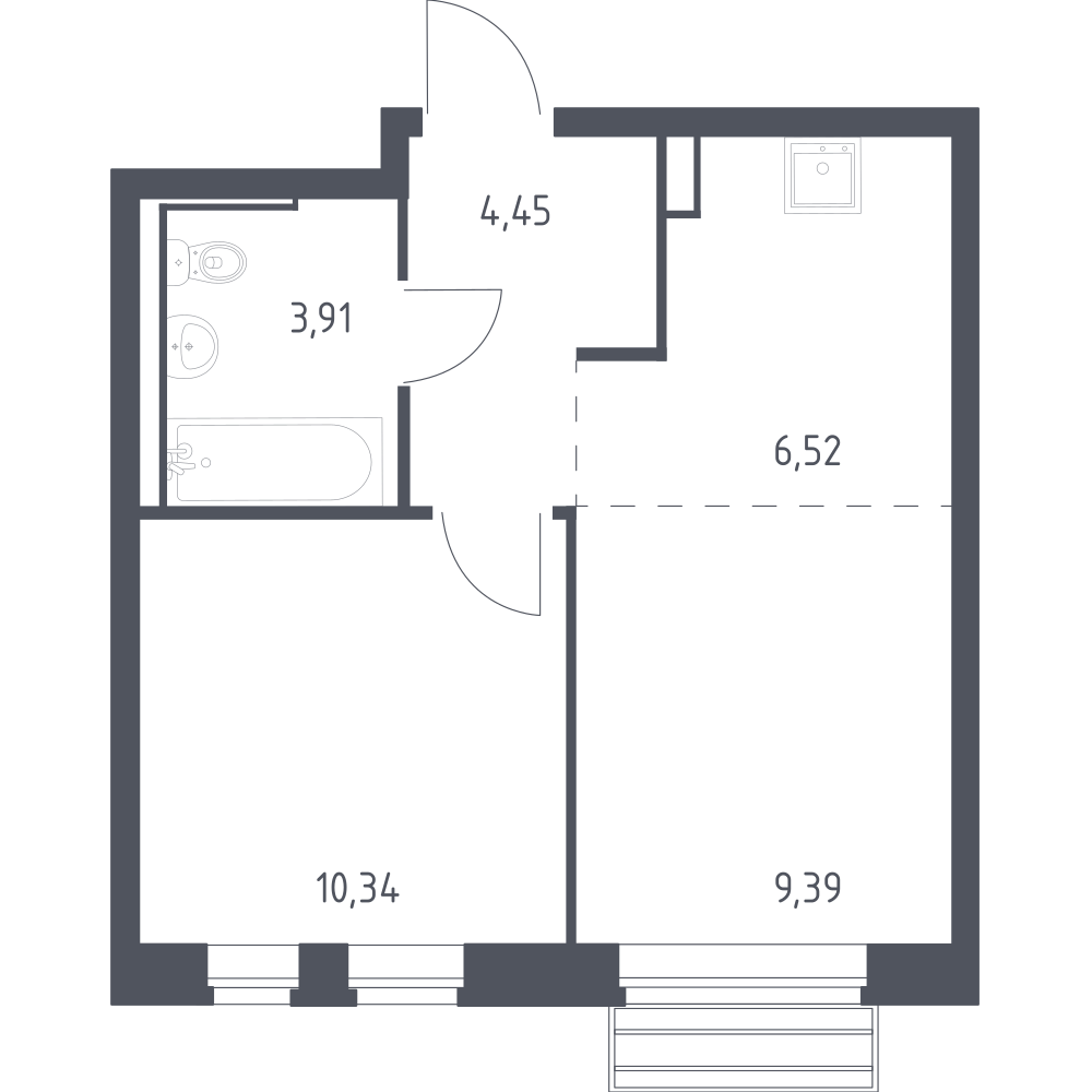 Студия 34 м2 в ЖК Рублёвский Квартал корпус null этаж 9