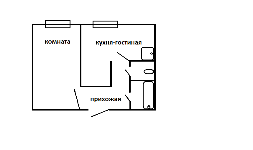 2-комнатная 44.6 м2 в ЖК undefined корпус null этаж 4