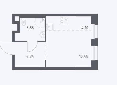 Студия 23.4 м2 в ЖК undefined корпус null этаж 16