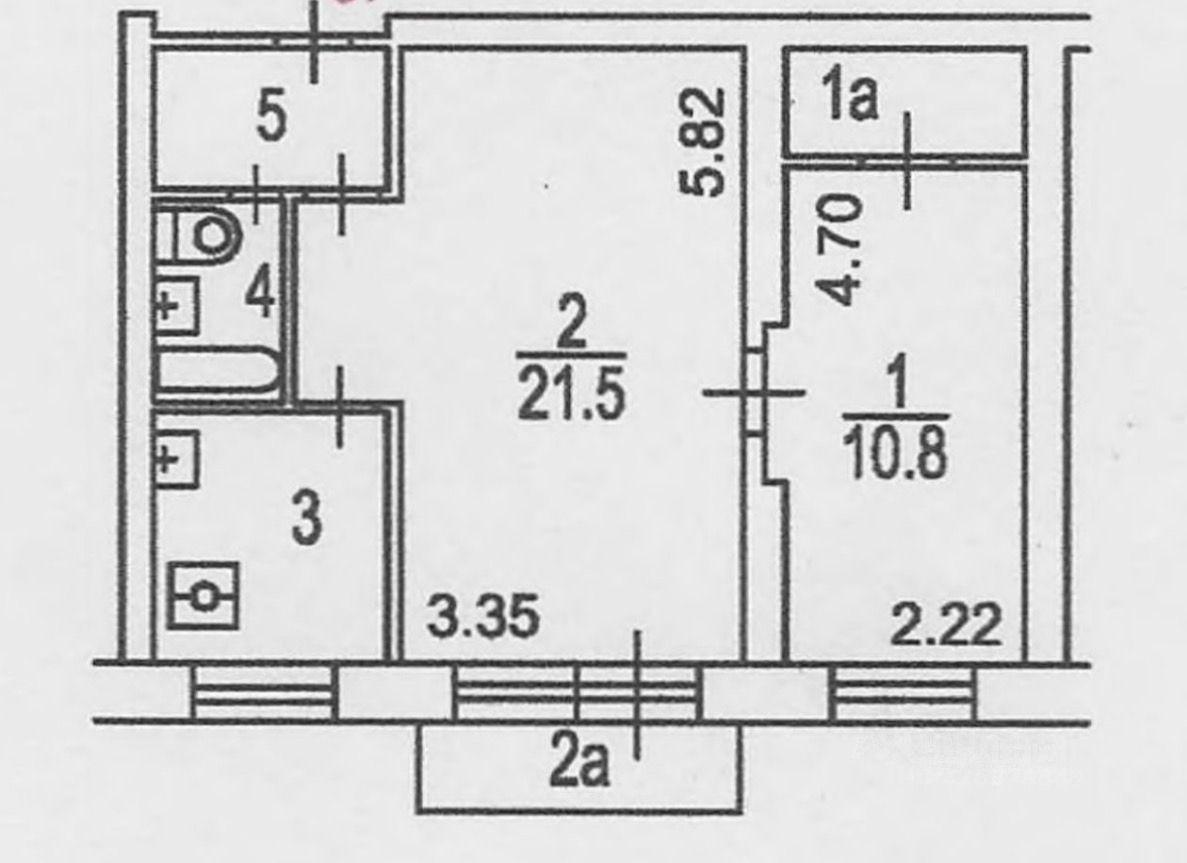 2-комнатная 45.2 м2 в ЖК undefined корпус null этаж 5