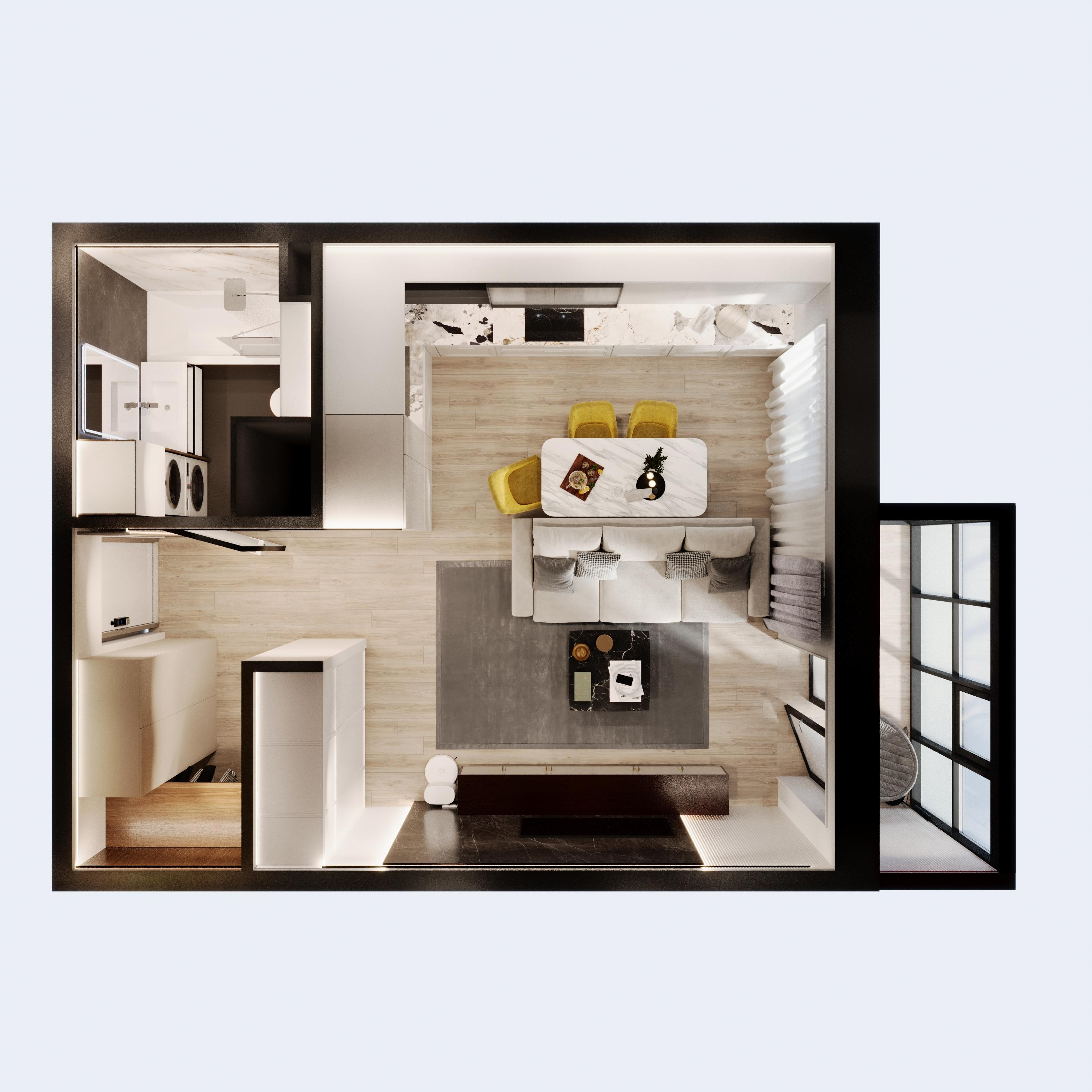 1-комнатная 37 м2 в ЖК Южный Парк корпус null этаж 15