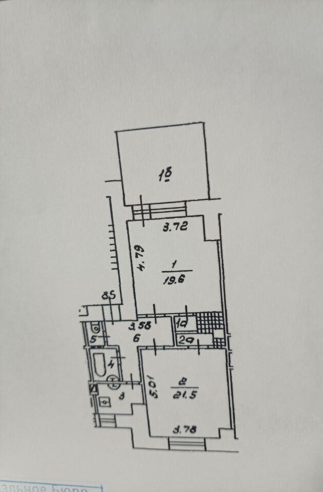 2-комнатная 57.2 м2 в ЖК undefined корпус null этаж 3
