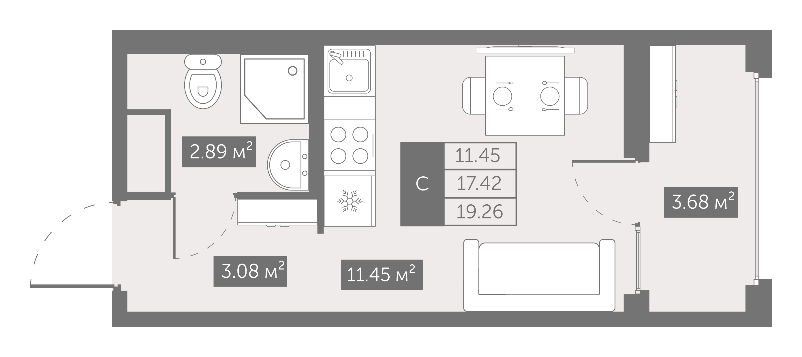 Студия 19 м2 в ЖК UP-квартал Новый Московский корпус null этаж 2