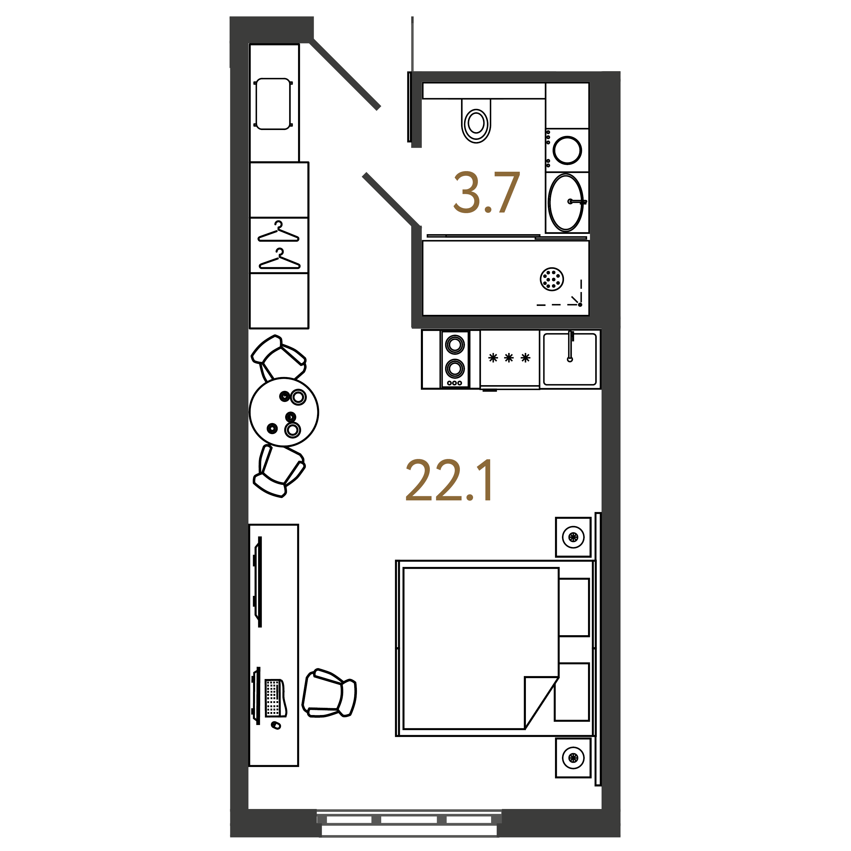 Студия 25 м2 в ЖК ARTSTUDIO M103 корпус null этаж 15