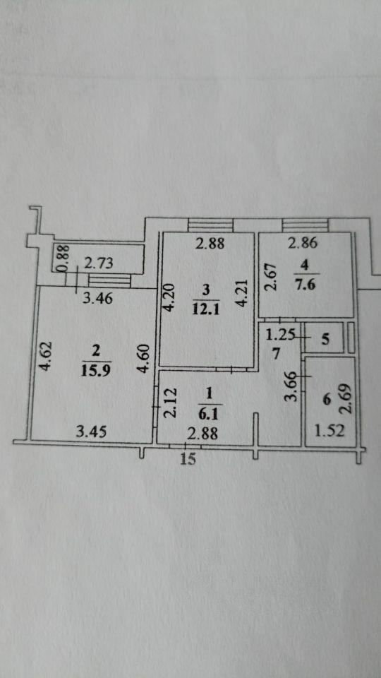 2-комнатная 52 м2 в ЖК undefined корпус null этаж 4