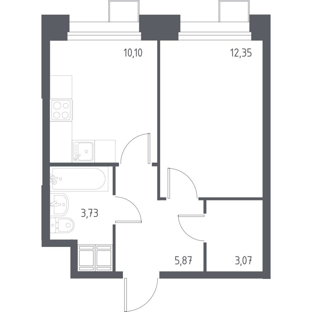 1-комнатная 34 м2 в ЖК Тропарево Парк корпус null этаж 15