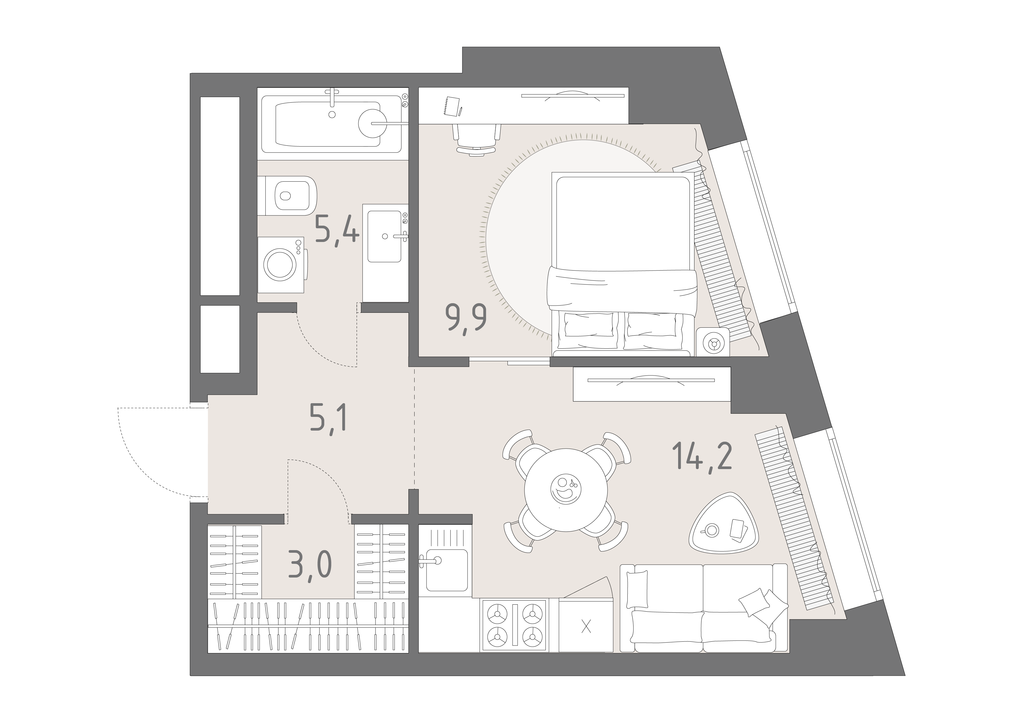 Студия 37 м2 в ЖК Родина парк корпус null этаж 29