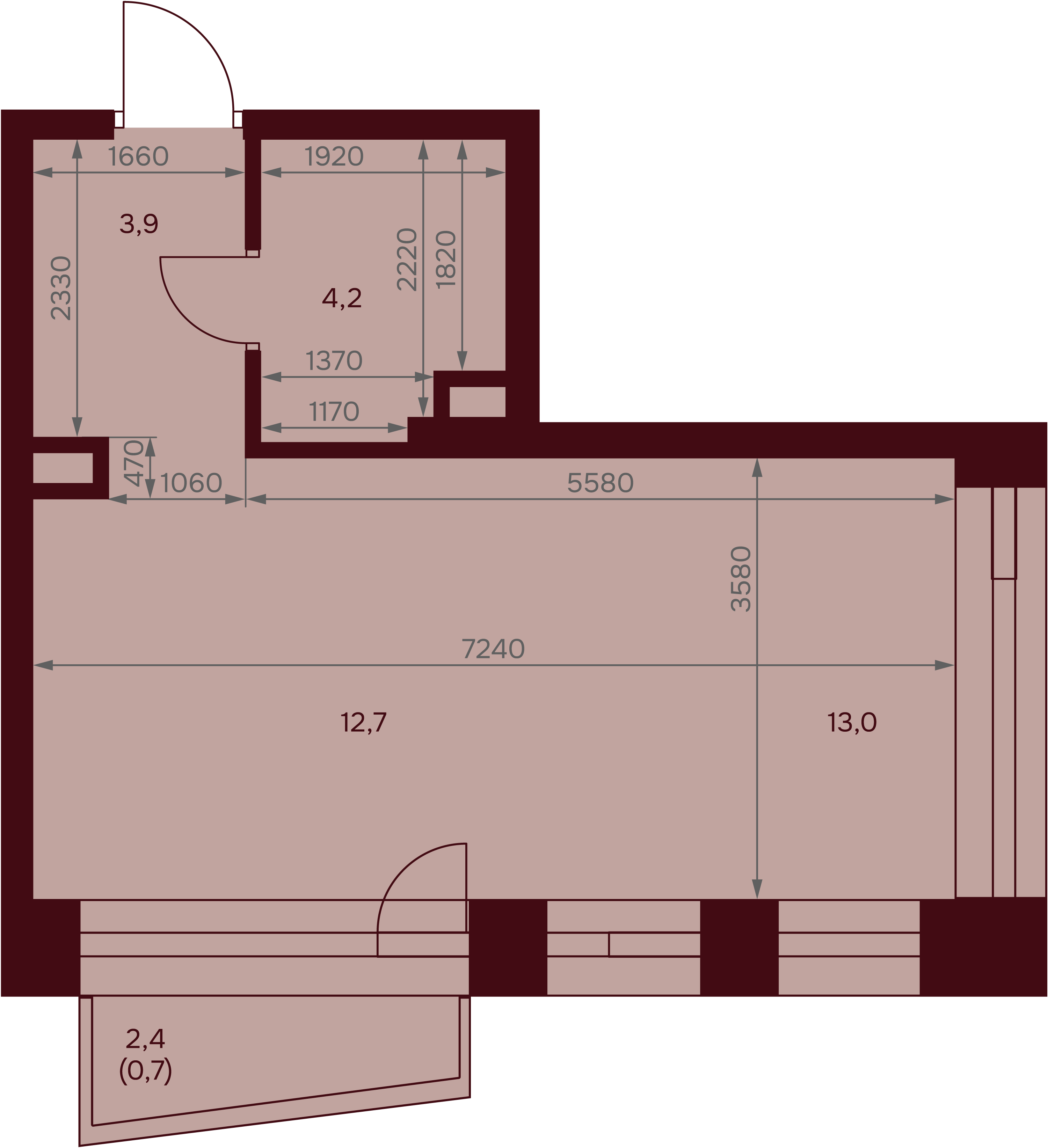 1-комнатная 34 м2 в ЖК Дом 7. Даниловский корпус null этаж 5