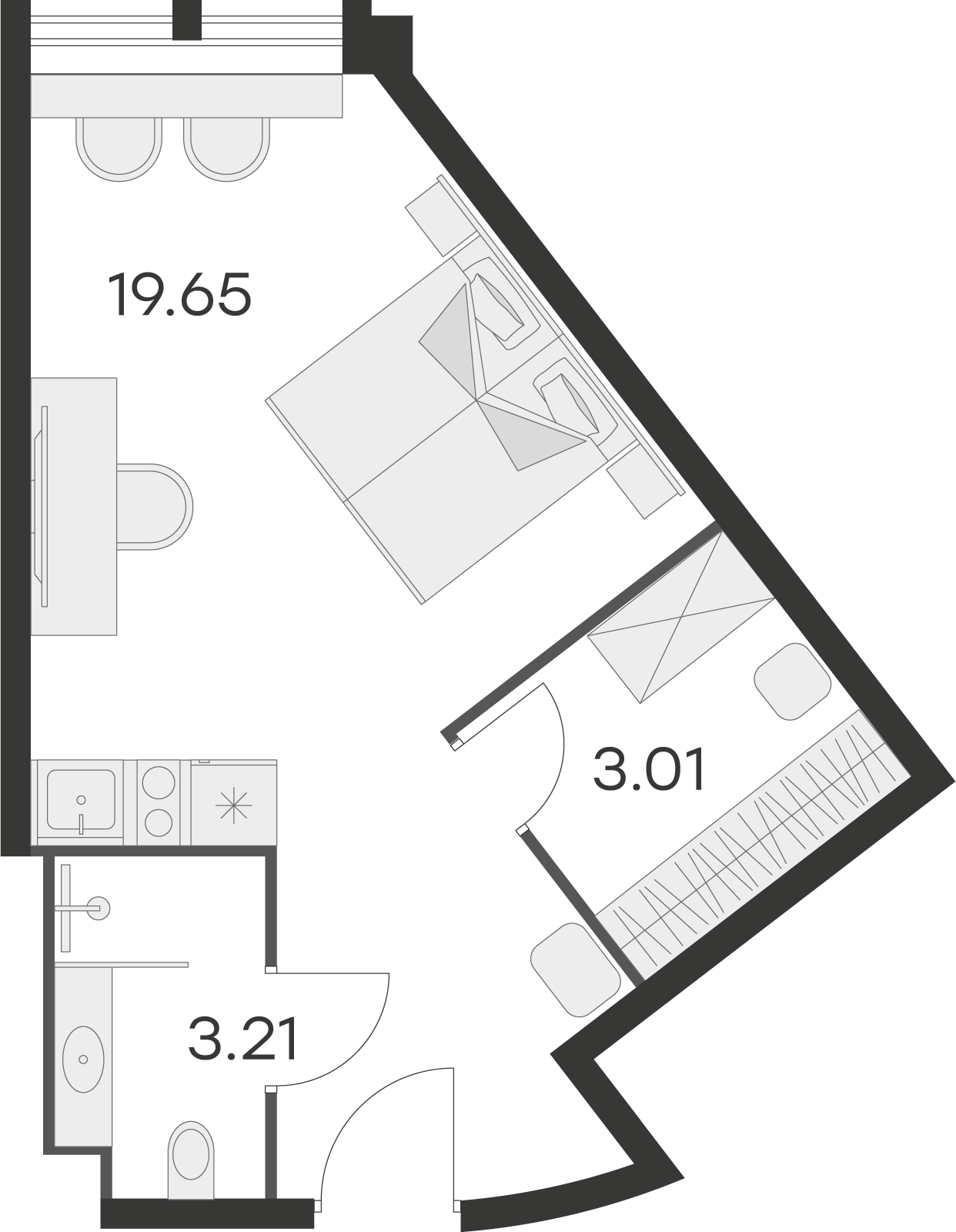Студия 32 м2 в ЖК Апарт–отель GloraX Заневский корпус null этаж 8
